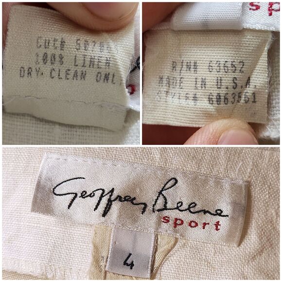 Vintage Off White Linen High Waisted Maxi Skirt by Geoffrey Beene Button Down XS - Picture 7 of 10